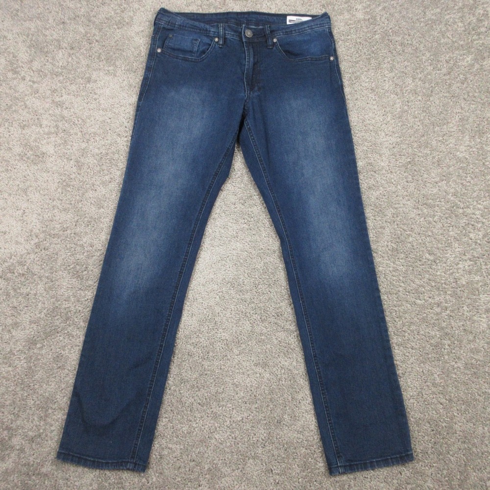 Buffalo David Bitton Jeans Mens 30x32 Blue Axel Slim Stretch Faded Denim Pants